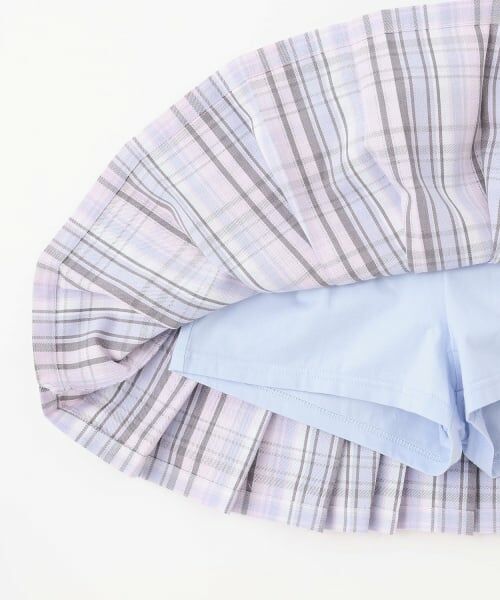 mezzo piano / メゾピアノ ショート・ハーフ・半端丈パンツ | エンジェルポーチつき　チェック・デニム　プリーツスカパン | 詳細6