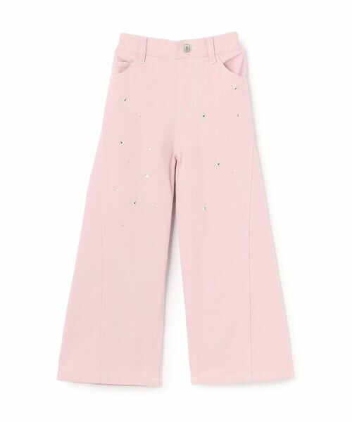 mezzo piano / メゾピアノ その他パンツ | キラキラデニム・ツイル ワイドパンツ(ピンク)