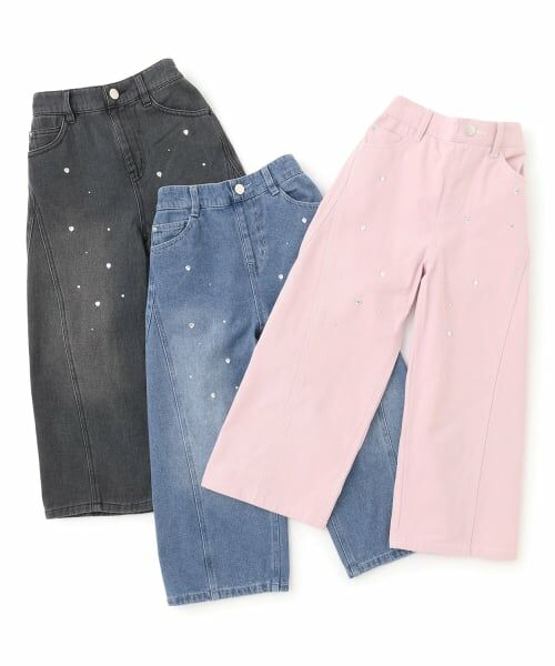 mezzo piano / メゾピアノ その他パンツ | キラキラデニム・ツイル ワイドパンツ | 詳細10