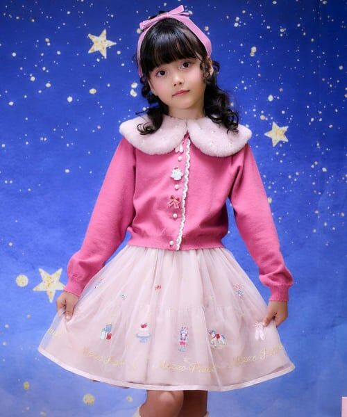 mezzo piano / メゾピアノ ミニ・ひざ丈スカート | くるみ割り人形刺しゅうチュールスカート | 詳細11