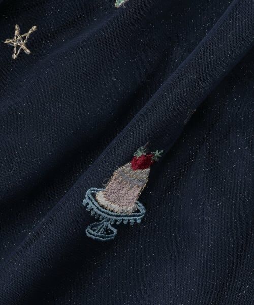 mezzo piano / メゾピアノ ミニ・ひざ丈スカート | くるみ割り人形刺しゅうチュールスカート | 詳細6