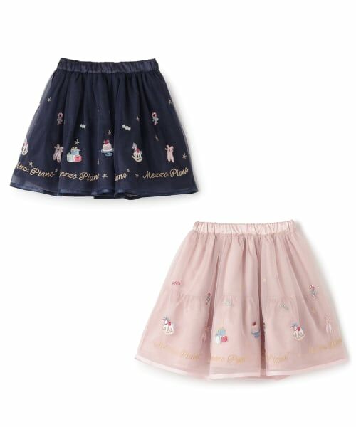 mezzo piano / メゾピアノ ミニ・ひざ丈スカート | くるみ割り人形刺しゅうチュールスカート | 詳細7