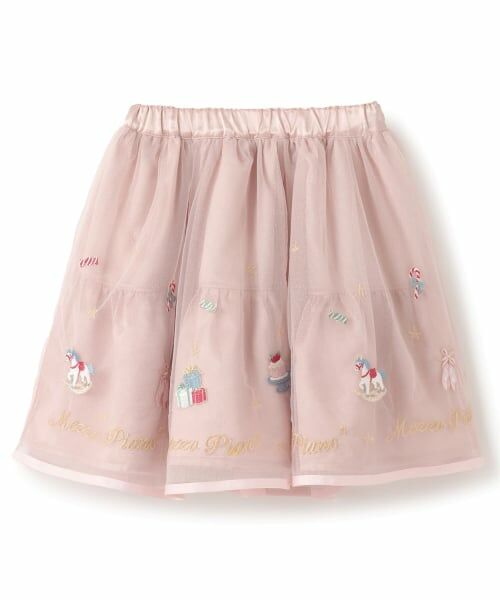 mezzo piano / メゾピアノ ミニ・ひざ丈スカート | くるみ割り人形刺しゅうチュールスカート | 詳細8