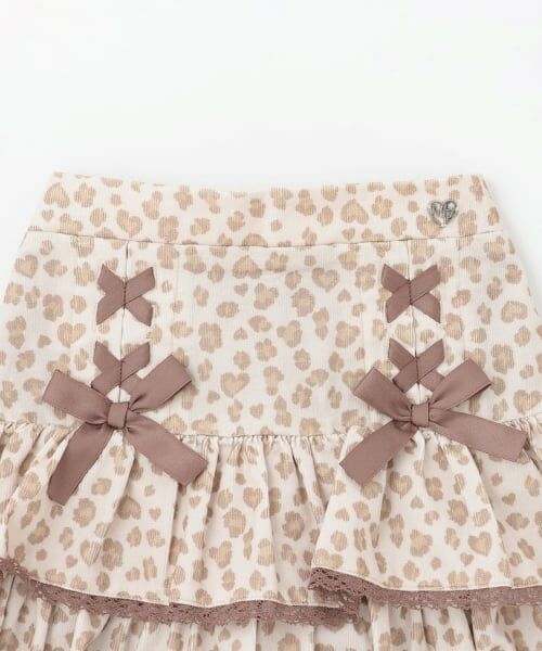 mezzo piano / メゾピアノ ショート・ハーフ・半端丈パンツ | ヒョウ柄レースアップスカパン | 詳細2