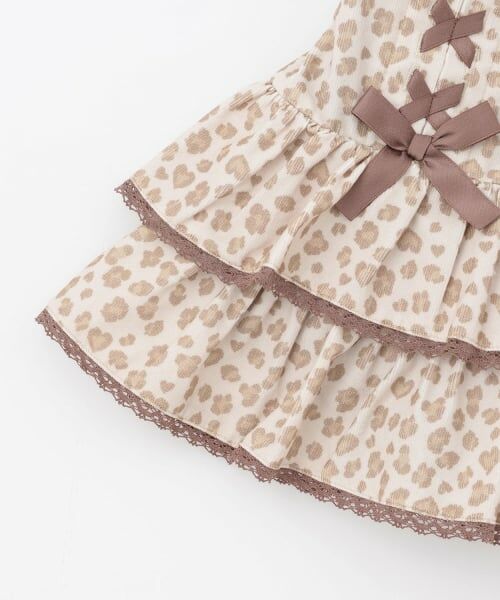 mezzo piano / メゾピアノ ショート・ハーフ・半端丈パンツ | ヒョウ柄レースアップスカパン | 詳細5