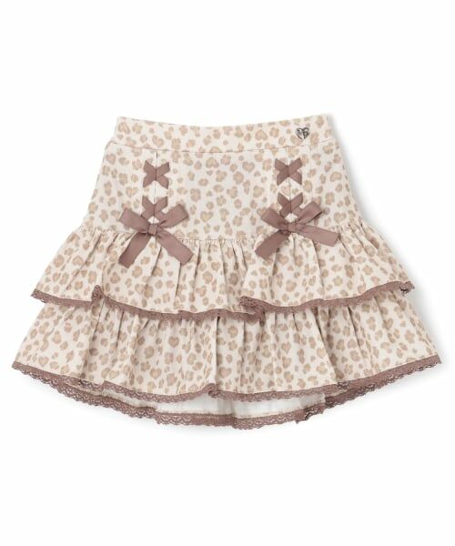 mezzo piano / メゾピアノ ショート・ハーフ・半端丈パンツ | ヒョウ柄レースアップスカパン | 詳細8