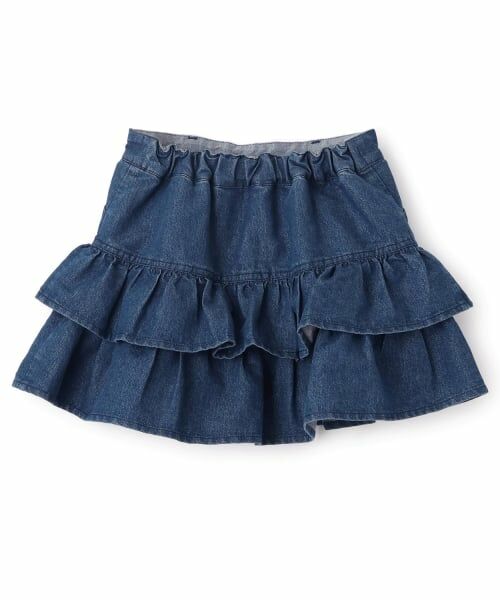 mezzo piano / メゾピアノ ショート・ハーフ・半端丈パンツ | しっぽチャームつき　ラメデニム段々スカパン | 詳細1