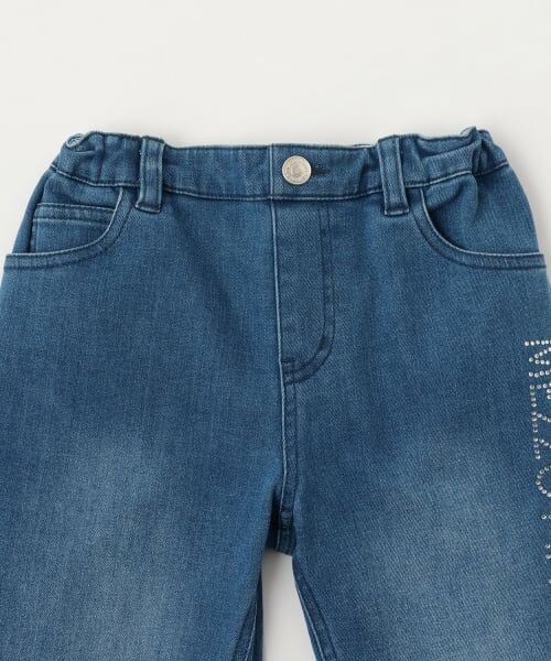 mezzo piano / メゾピアノ その他パンツ | ラインストーンロゴ フレアデニムロングパンツ | 詳細2