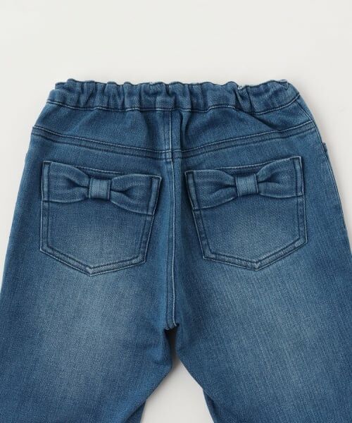 mezzo piano / メゾピアノ その他パンツ | ラインストーンロゴ フレアデニムロングパンツ | 詳細8