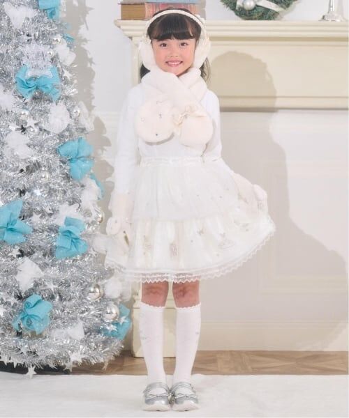 mezzo piano / メゾピアノ ミニ・ひざ丈スカート | バレエ刺しゅう 段々チュールスカート | 詳細9