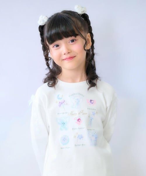 mezzo piano / メゾピアノ Tシャツ | マジカルグラフィック　長袖Tシャツ（オフ ホワイト）