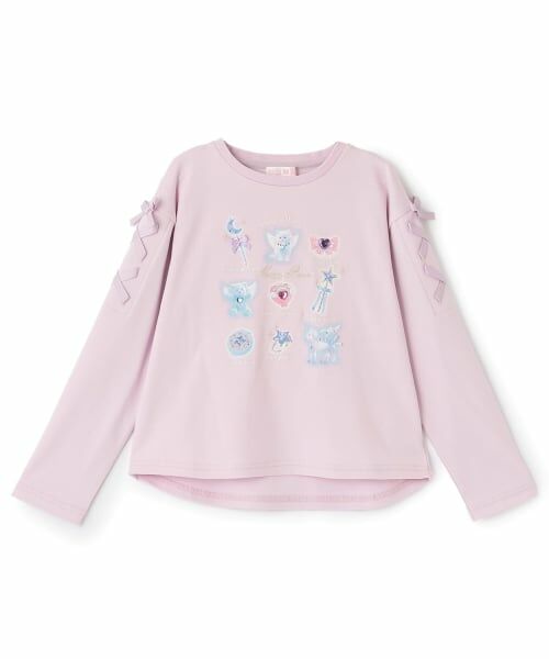 mezzo piano / メゾピアノ Tシャツ | マジカルグラフィック　長袖Tシャツ（ピンク）