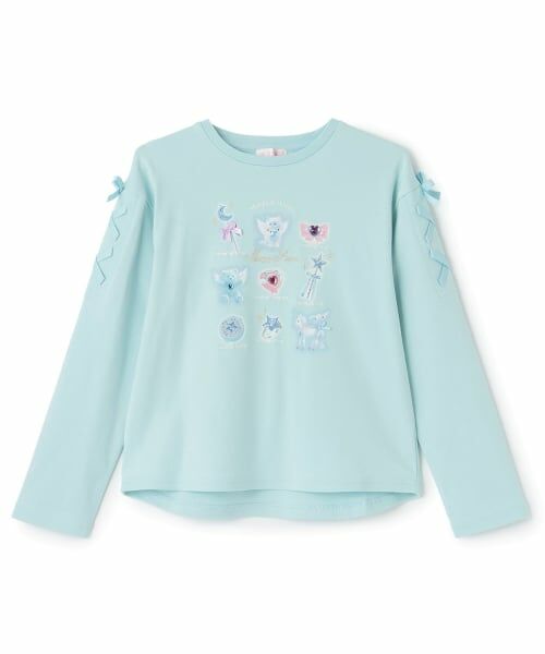 mezzo piano / メゾピアノ Tシャツ | マジカルグラフィック　長袖Tシャツ（ミント）