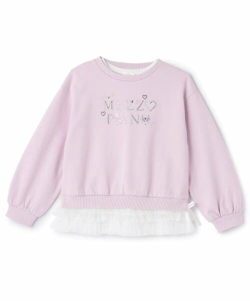 mezzo piano / メゾピアノ スウェット | ラインストーンロゴトレーナー＆裾チュールTシャツセット | 詳細16