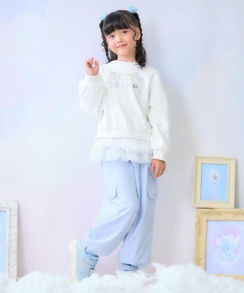 mezzo piano / メゾピアノ スウェット | ラインストーンロゴトレーナー＆裾チュールTシャツセット | 詳細18
