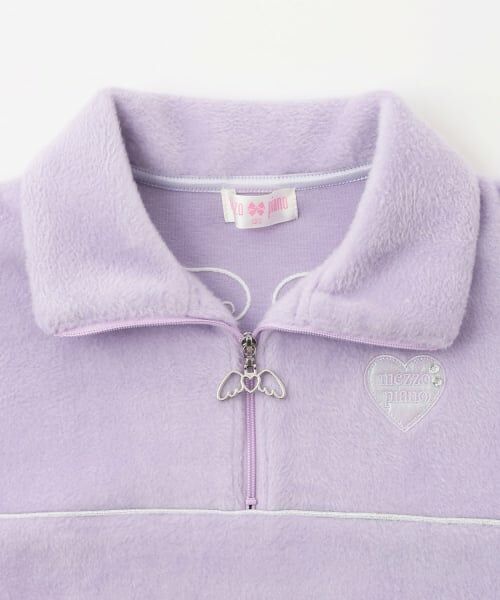 mezzo piano / メゾピアノ スウェット | ラメパイピング　ハーフZIPプルオーバー | 詳細2