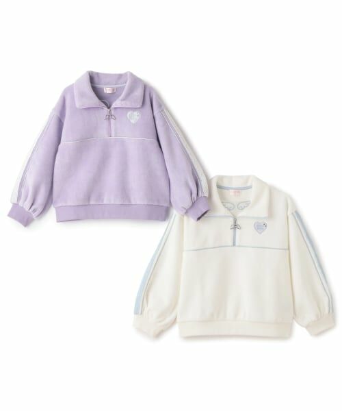 mezzo piano / メゾピアノ スウェット | ラメパイピング　ハーフZIPプルオーバー | 詳細8