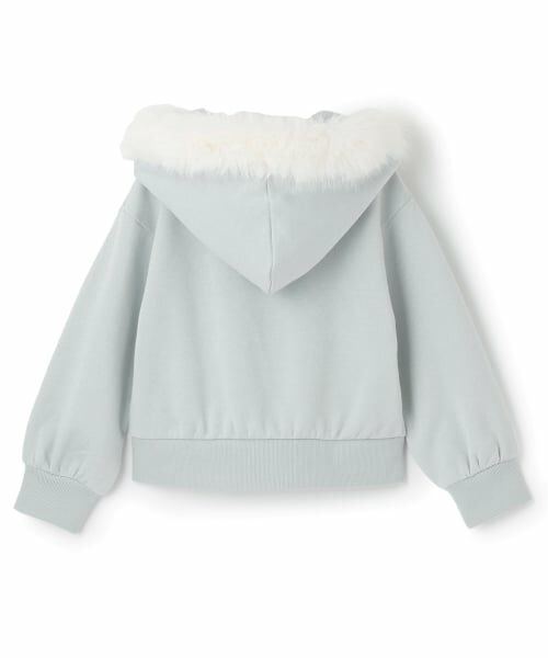 mezzo piano / メゾピアノ パーカー | ラメ裏毛　フェイクファーフードZIPパーカ | 詳細1