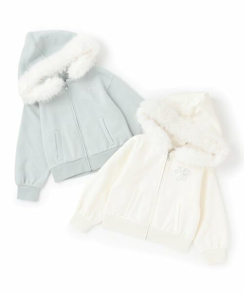 mezzo piano / メゾピアノ パーカー | ラメ裏毛　フェイクファーフードZIPパーカ | 詳細11