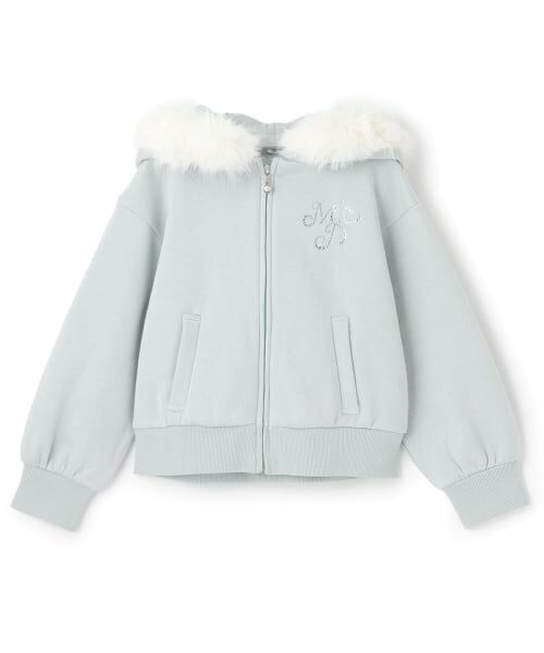 mezzo piano / メゾピアノ パーカー | ラメ裏毛　フェイクファーフードZIPパーカ | 詳細12