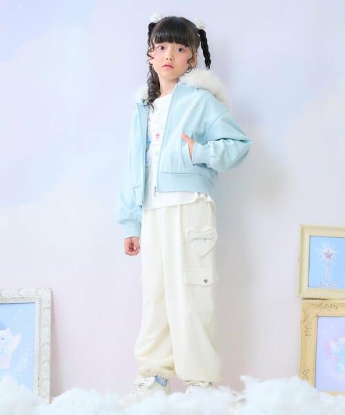 mezzo piano / メゾピアノ パーカー | ラメ裏毛　フェイクファーフードZIPパーカ | 詳細15