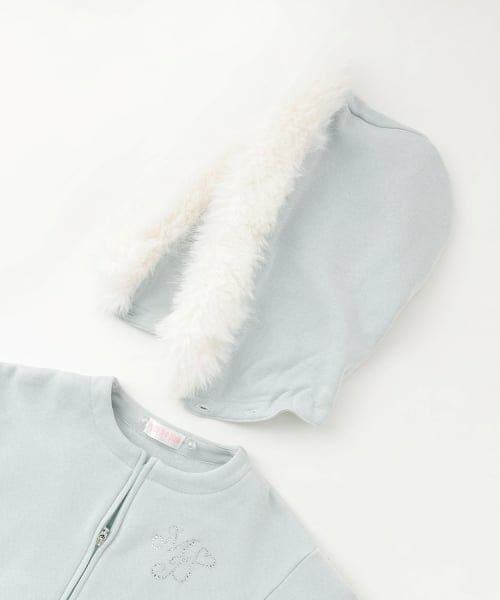 mezzo piano / メゾピアノ パーカー | ラメ裏毛　フェイクファーフードZIPパーカ | 詳細3