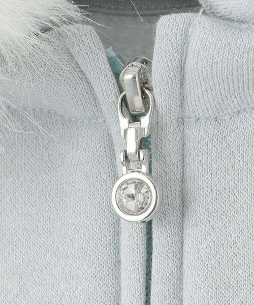 mezzo piano / メゾピアノ パーカー | ラメ裏毛　フェイクファーフードZIPパーカ | 詳細4