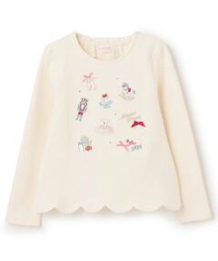 mezzo piano / メゾピアノ スウェット | くるみ割り人形アップリケ裾スカラップトレーナー