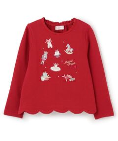 mezzo piano / メゾピアノ スウェット | くるみ割り人形アップリケ裾スカラップトレーナー