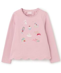 くるみ割り人形アップリケ裾スカラップトレーナー