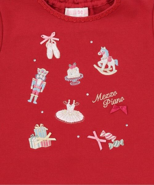 mezzo piano / メゾピアノ スウェット | くるみ割り人形アップリケ裾スカラップトレーナー | 詳細3