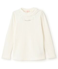 mezzo piano / メゾピアノ Tシャツ | リボンネックレス風　プチハイ長袖Tシャツ