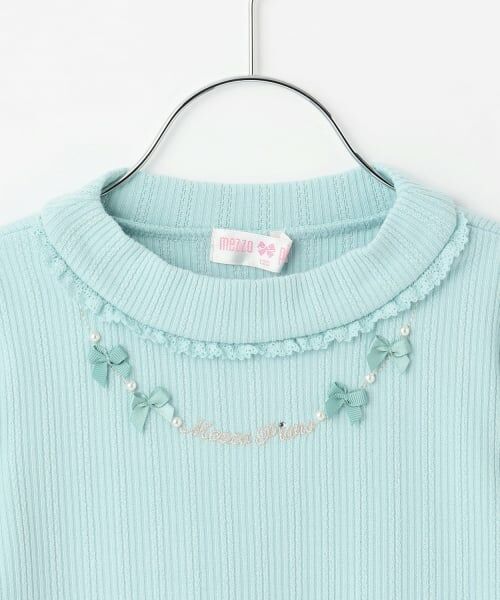 mezzo piano / メゾピアノ Tシャツ | リボンネックレス風　プチハイ長袖Tシャツ | 詳細2