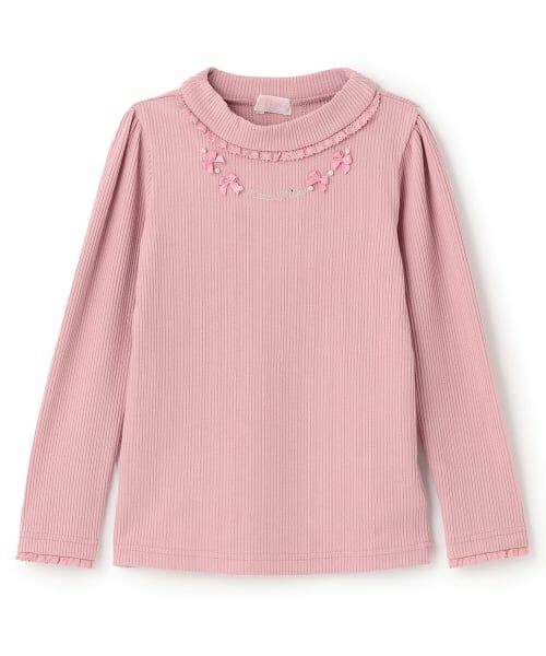 mezzo piano / メゾピアノ Tシャツ | リボンネックレス風　プチハイ長袖Tシャツ | 詳細7