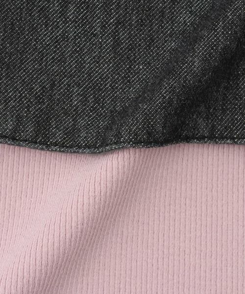 mezzo piano / メゾピアノ キャミソール・チューブトップ | ラメデニムリボンビスチェ＆長袖Tシャツセット | 詳細6