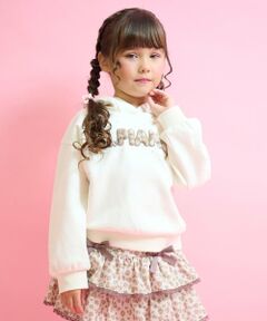 ネコ耳フェイクファーロゴ　プルパーカ