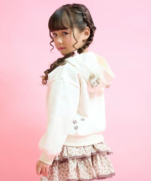 mezzo piano / メゾピアノ パーカー | ネコ耳フェイクファーロゴ　プルパーカ | 詳細12