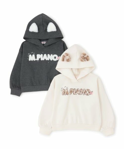 mezzo piano / メゾピアノ パーカー | ネコ耳フェイクファーロゴ　プルパーカ | 詳細9