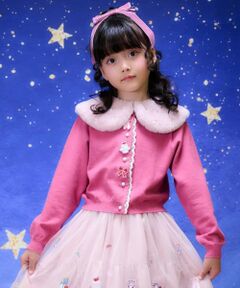 mezzo piano / メゾピアノ カーディガン・ボレロ | バレエモチーフワッペン　ニットカーディガン