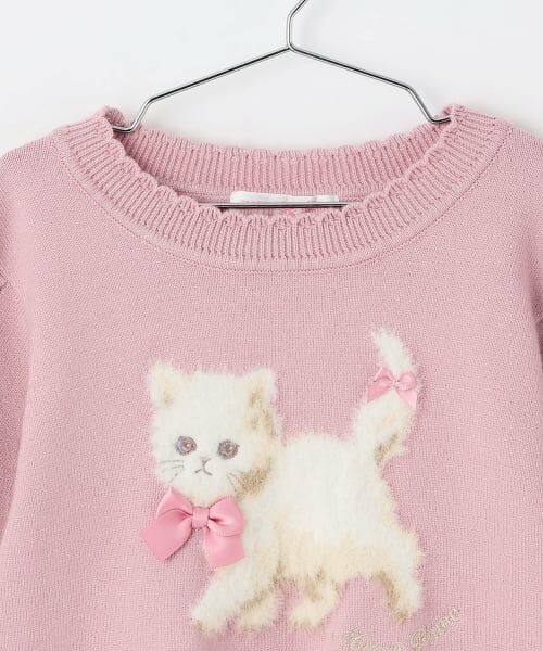 mezzo piano / メゾピアノ ニット・セーター | もふもふネコ　ニットプルオーバー | 詳細2