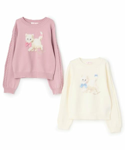 mezzo piano / メゾピアノ ニット・セーター | もふもふネコ　ニットプルオーバー | 詳細7