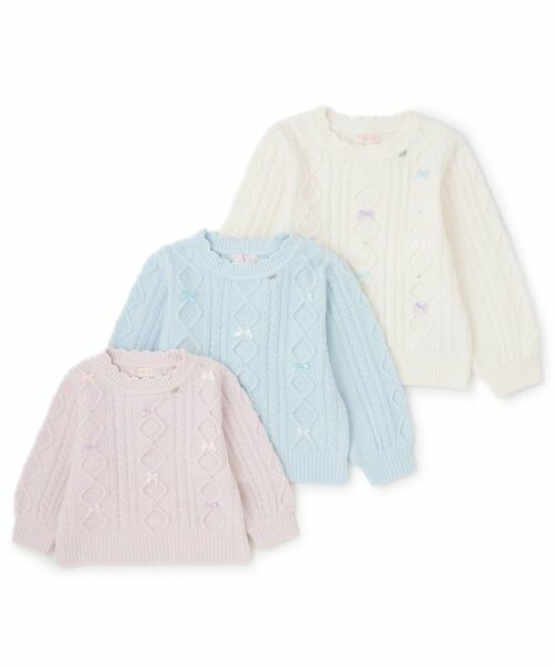 mezzo piano / メゾピアノ ニット・セーター | ケーブルリボン　モールニット　プルオーバー | 詳細5