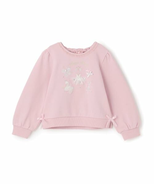 mezzo piano / メゾピアノ スウェット | バレエ刺しゅう　トレーナー（ピンク）