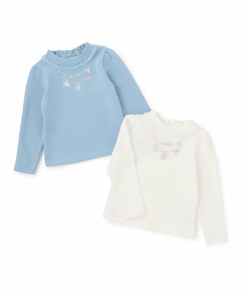 mezzo piano / メゾピアノ Tシャツ | ネックレス刺しゅう　プチハイ長袖Tシャツ | 詳細7