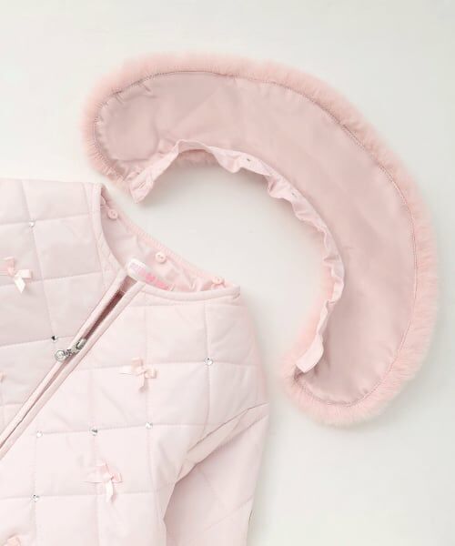 mezzo piano / メゾピアノ ブルゾン | リボンキルティング　フェイクファー衿つきブルゾン | 詳細3