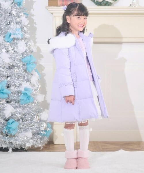 mezzo piano / メゾピアノ ブルゾン | チャームつき　ロングダウン（ラベンダー）