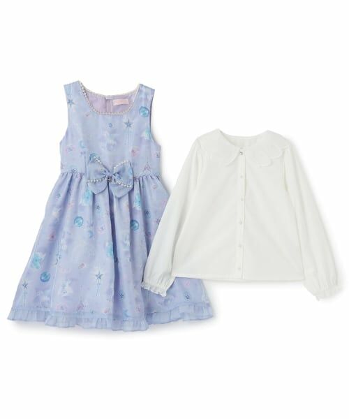 mezzo piano / メゾピアノ ミニ丈・ひざ丈ワンピース | マジカル柄ワンピース　＆ブラウスセット | 詳細2