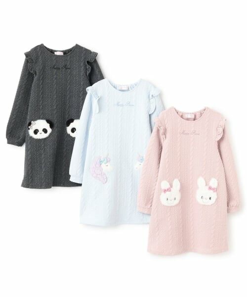 mezzo piano / メゾピアノ ミニ丈・ひざ丈ワンピース | 動物アップリケ　カットワンピース | 詳細12