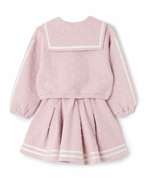 mezzo piano / メゾピアノ スウェット | カットジャガード ハーフZIPセーラー セットアップ | 詳細1