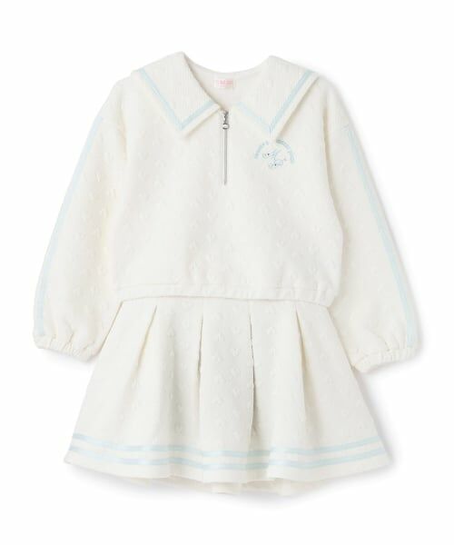 mezzo piano / メゾピアノ スウェット | カットジャガード ハーフZIPセーラー セットアップ | 詳細16